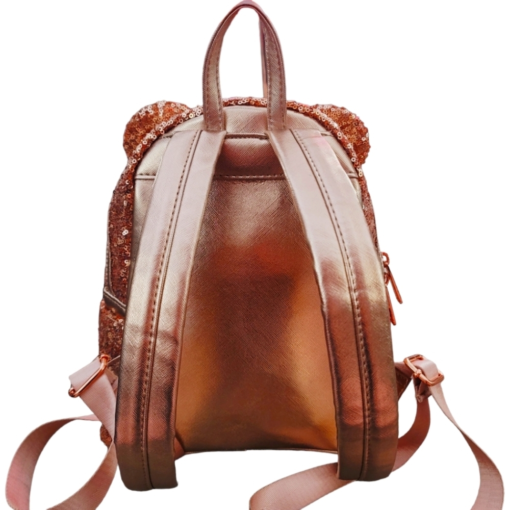 Minnie Mouse Sequin Loungefly Mini Backpack Rose Gold Gem